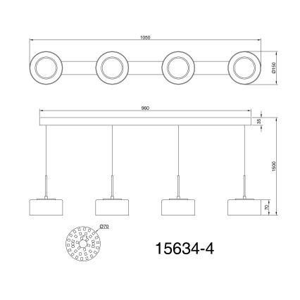 Globo - LED Luster na lanku 4xLED/8W/230V