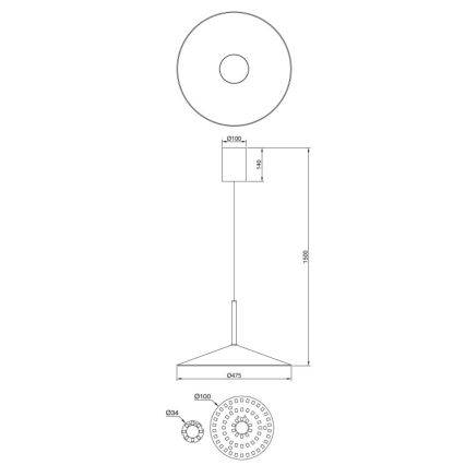 Globo - LED luster na lanku LED/18W/230V 4000K čierny