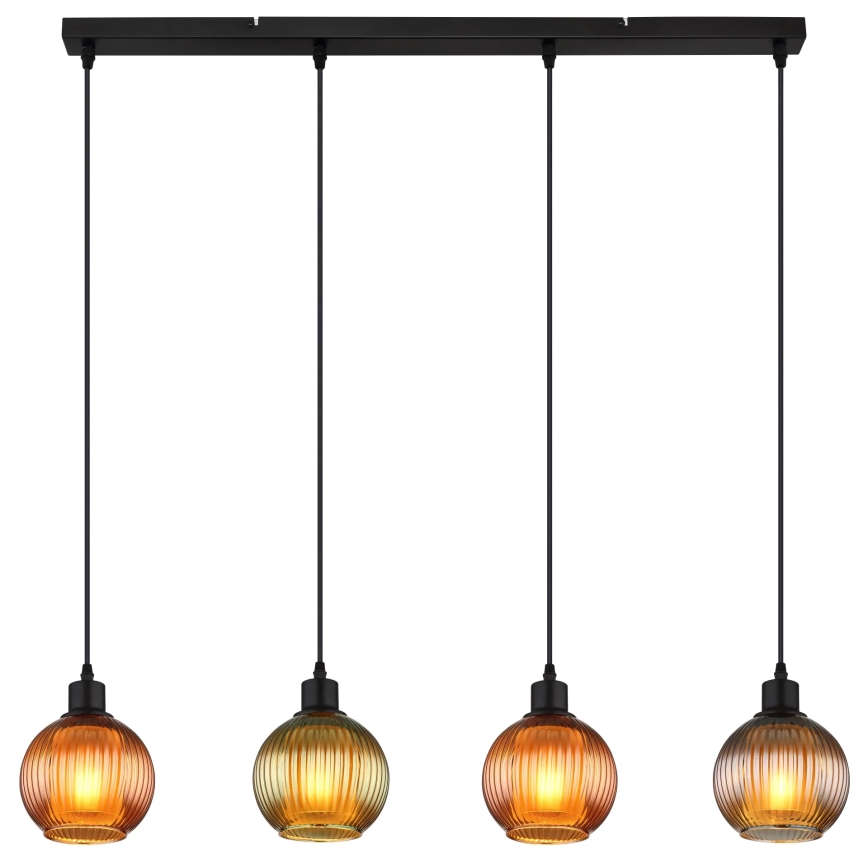 Globo - Luster na lanku 4xE27/25W/230V meď/zelená/modrá