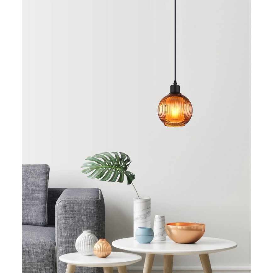 Globo - Luster na lanku 1xE27/25W/230V pr. 15 cm meď