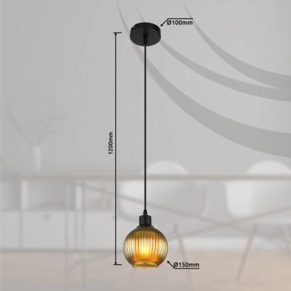 Globo - Luster na lanku 1xE27/25W/230V pr. 15 cm zelená