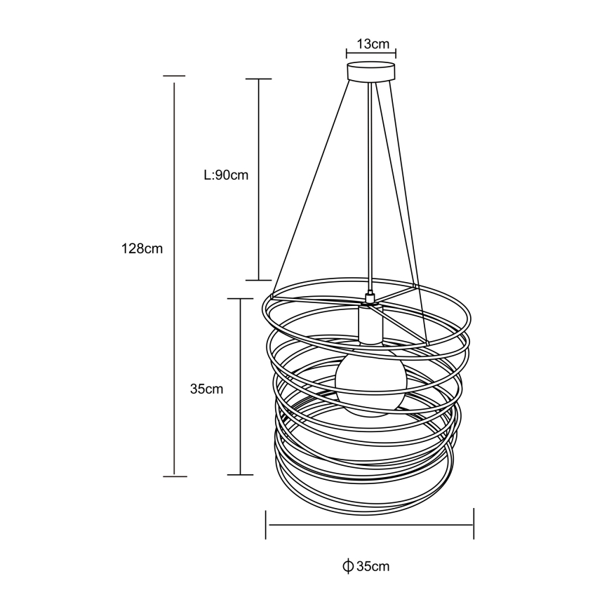 Globo 15640H - Závesné svietidlo na lanku TILLY 1xE27/60W/230V čierne