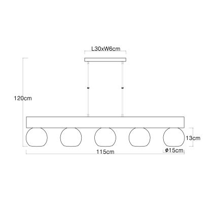 Globo - Luster na lanku 5xE27/40W/230V