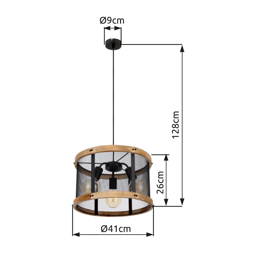 Globo - Luster na lanku 3xE27/40W/230V pr. 40 cm