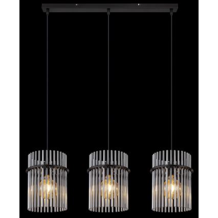 Globo - Luster na lanku 3xE27/60W/230V čierna