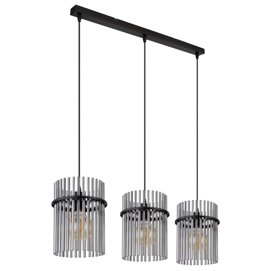 Globo - Luster na lanku 3xE27/60W/230V čierna