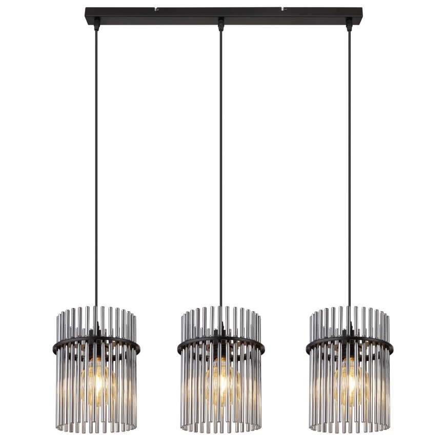 Globo - Luster na lanku 3xE27/60W/230V čierna
