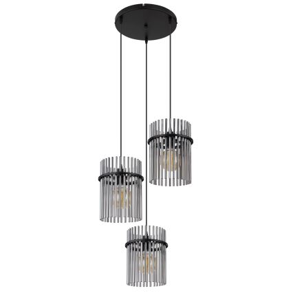 Globo - Luster na lanku 3xE27/60W/230V pr. 47 cm čierna
