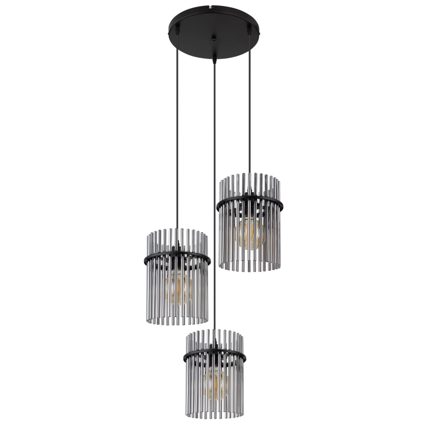 Globo - Luster na lanku 3xE27/60W/230V pr. 47 cm čierna