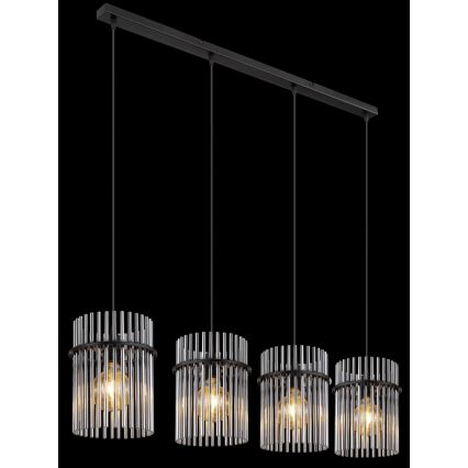 Globo - Luster na lanku 4xE27/60W/230V čierna