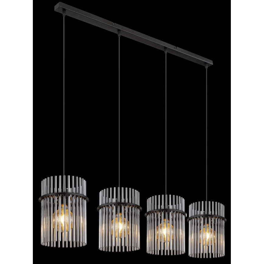 Globo - Luster na lanku 4xE27/60W/230V čierna
