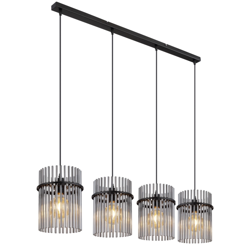 Globo - Luster na lanku 4xE27/60W/230V čierna
