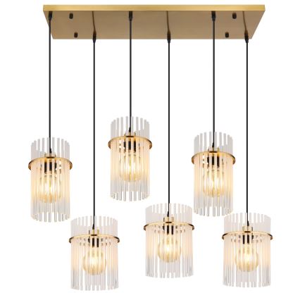 Globo - Luster na lankách 6xE27/60W/230V zlatý