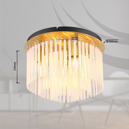 Globo - Stropné svietidlo 5xE27/60W/230V pr. 32 cm zlatá