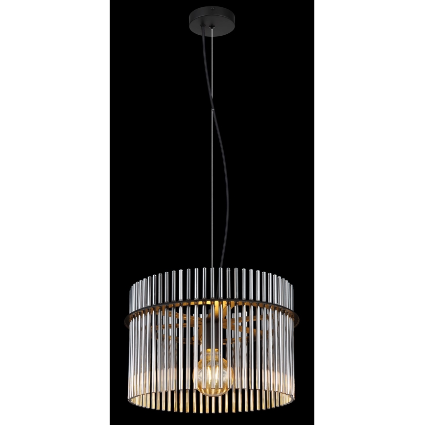 Globo - Luster na lanku 1xE27/60W/230V pr. 40 cm čierna