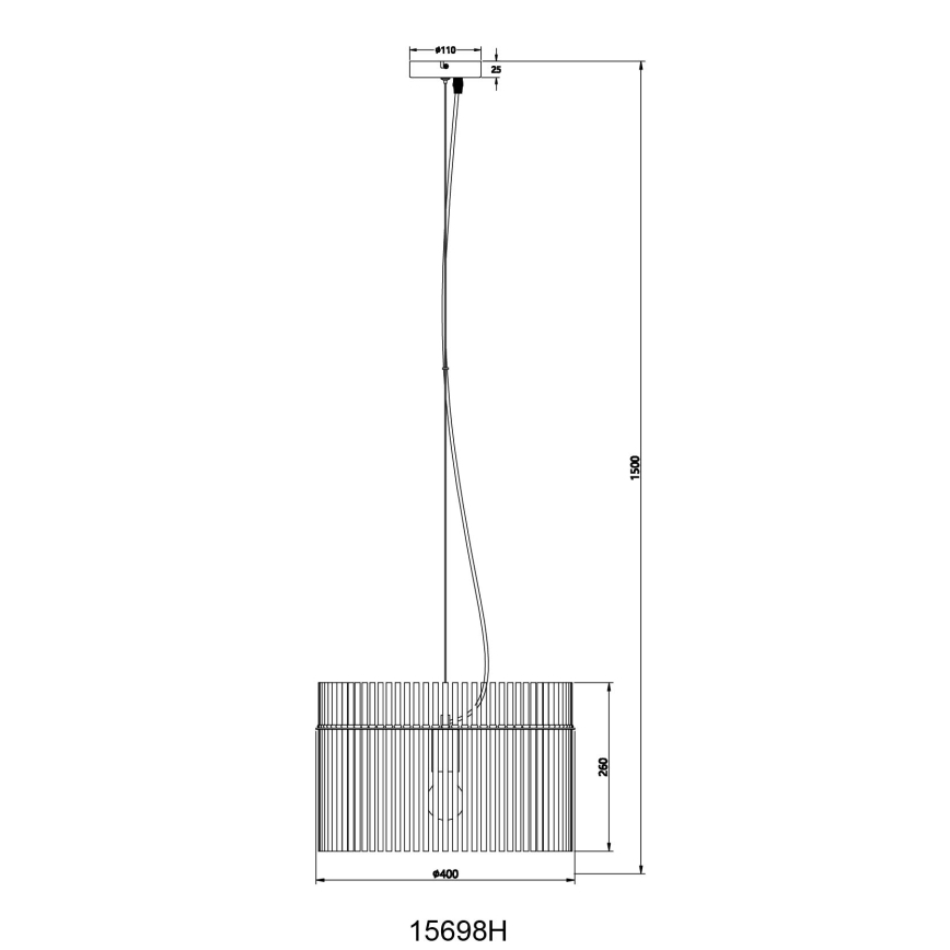 Globo - Luster na lanku 1xE27/60W/230V pr. 40 cm čierna