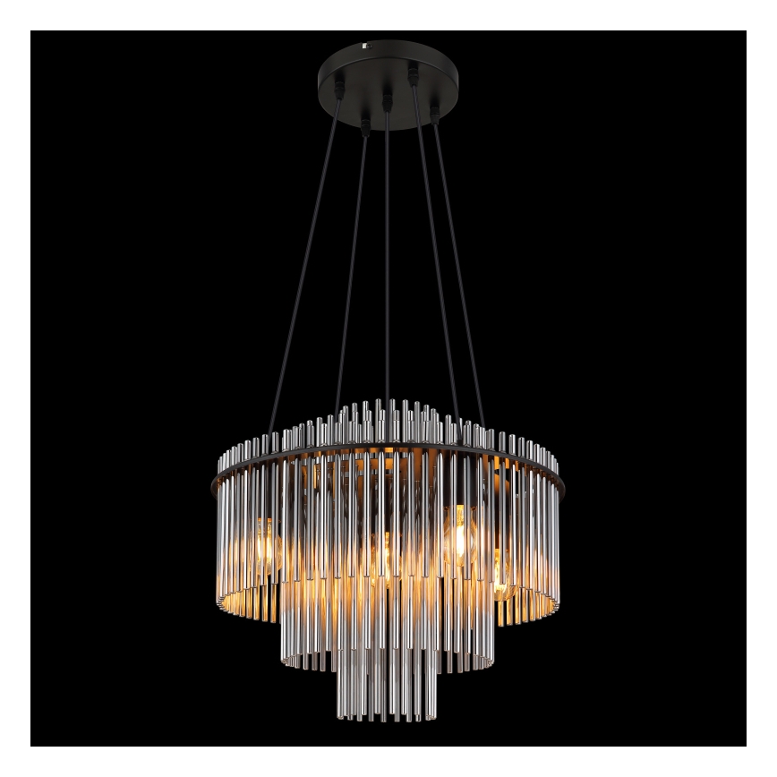 Globo - Luster na lanku 5xE27/60W/230V čierny