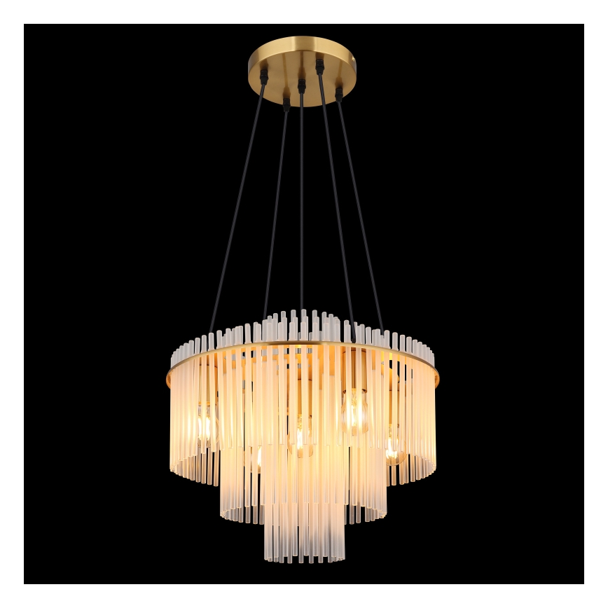 Globo - Závesný luster na lankách 5xE27/60W/230V zlatý