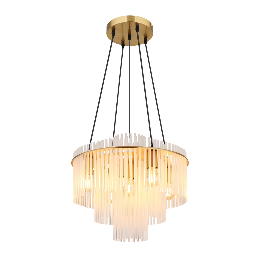 Globo - Závesný luster na lankách 5xE27/60W/230V zlatý