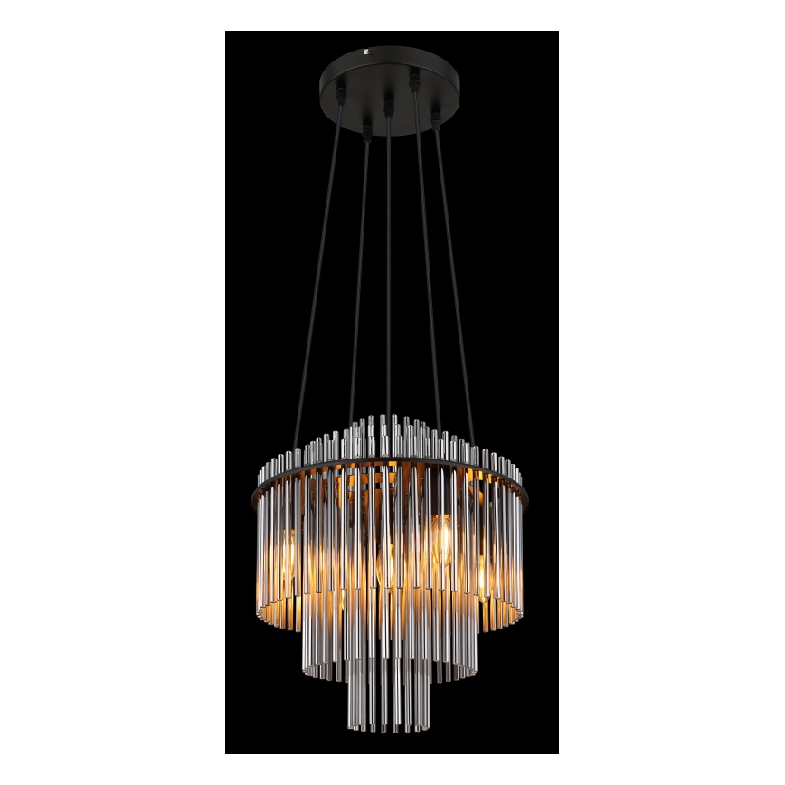 Globo - Luster na lanku 5xE14/40W/230V čierna