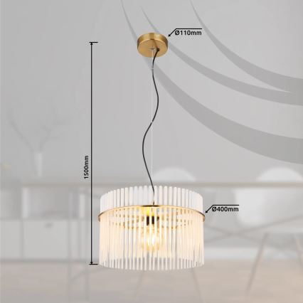 Globo - Luster na lanku 1xE27/60W/230V pr. 40 cm zlatá