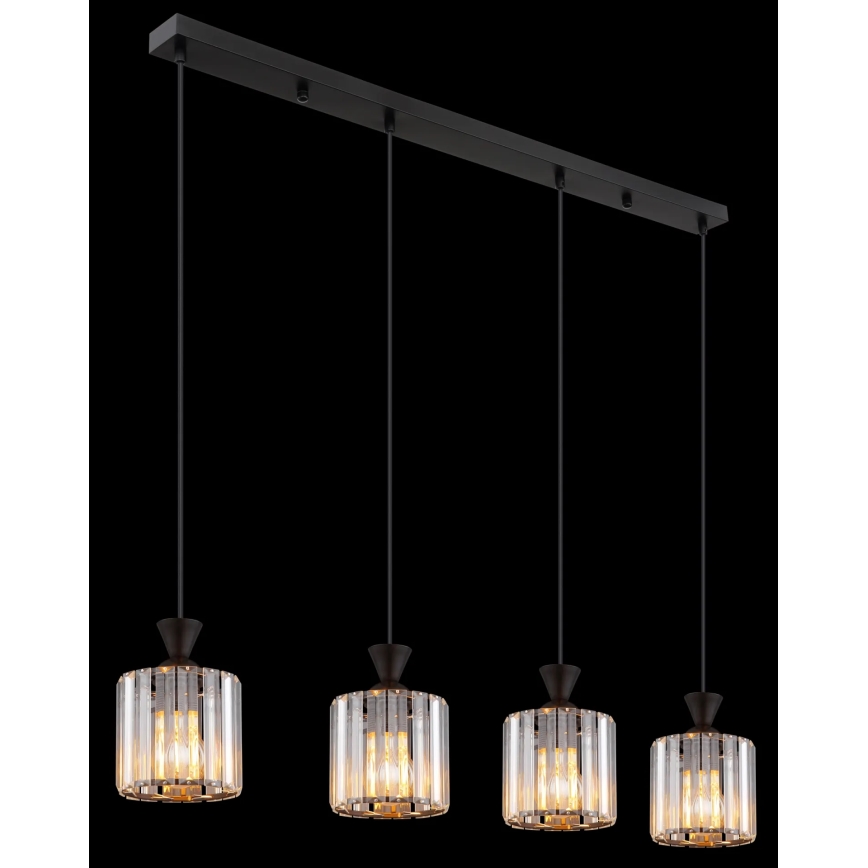 Globo - Luster na lanku 4xE27/60W/230V čierna
