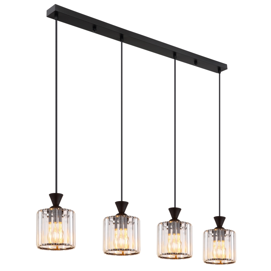 Globo - Luster na lanku 4xE27/60W/230V čierna