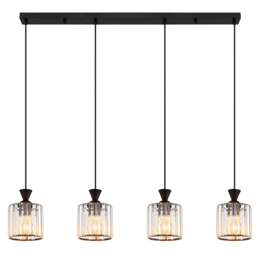 Globo - Luster na lanku 4xE27/60W/230V čierna