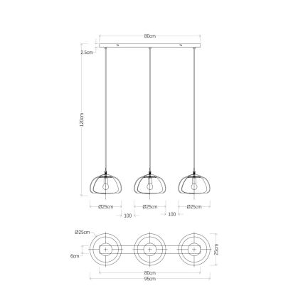 Globo - Luster na lanku 3xE14/40W/230V