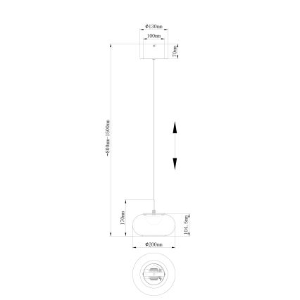 Globo - LED Luster na lanku LED/6W/230V čierna