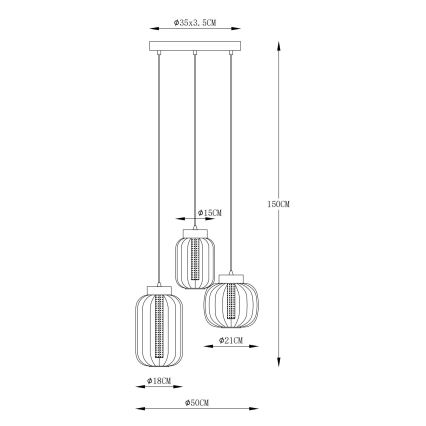Globo - LED Luster na lanku LED/23W/230V