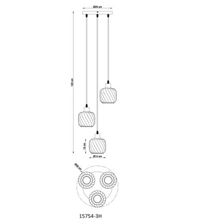 Globo - Luster na lanku 3xE27/25W/230V