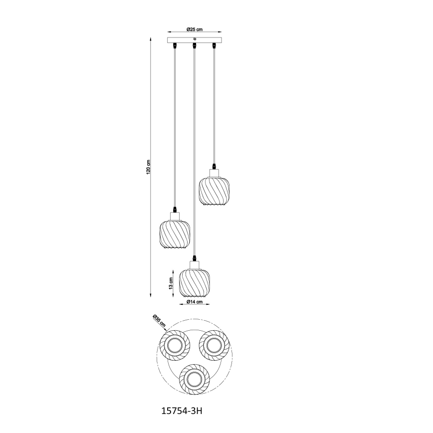 Globo - Luster na lanku 3xE27/25W/230V