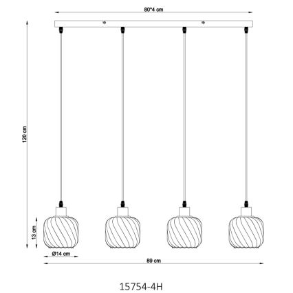 Globo - Luster na lanku 4xE27/25W/230V