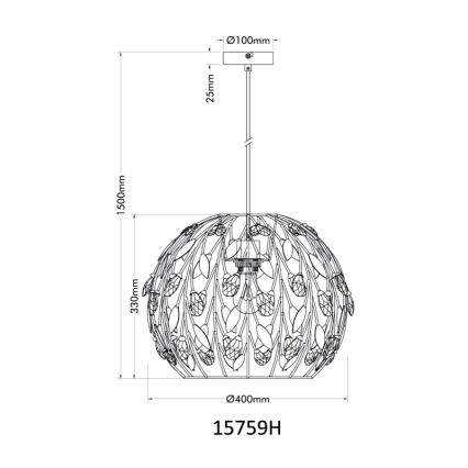 Globo - Luster na lanku 1xE27/40W/230V pr. 40 cm