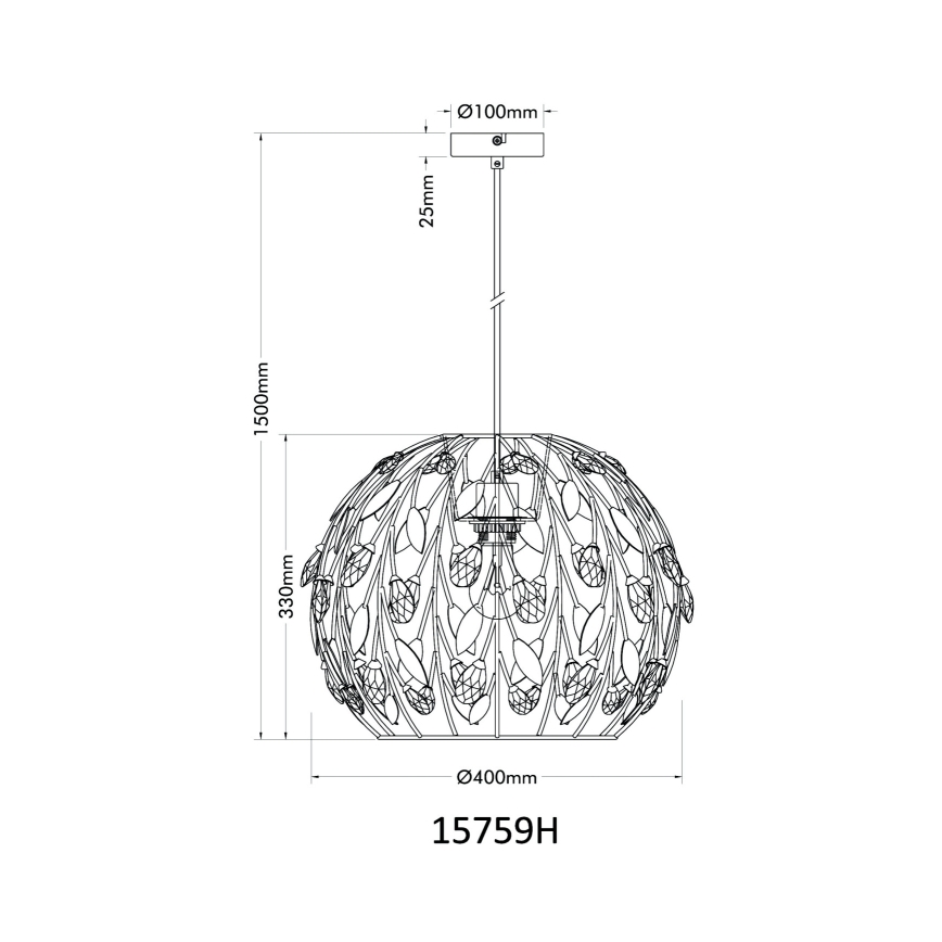 Globo - Luster na lanku 1xE27/40W/230V pr. 40 cm