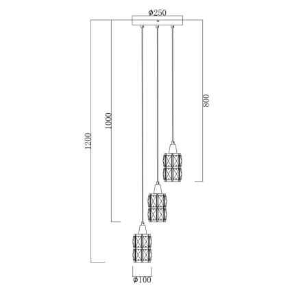 Globo - Krištáľový luster na lanku 3xE14/40W/230V