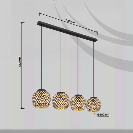 Globo 15766-4H - Luster na lanku COLLY 4xE27/15W/230V