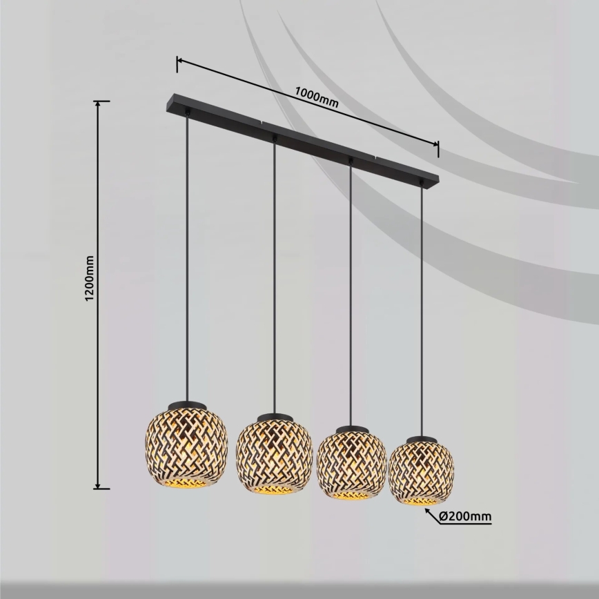 Globo 15766-4H - Luster na lanku COLLY 4xE27/15W/230V