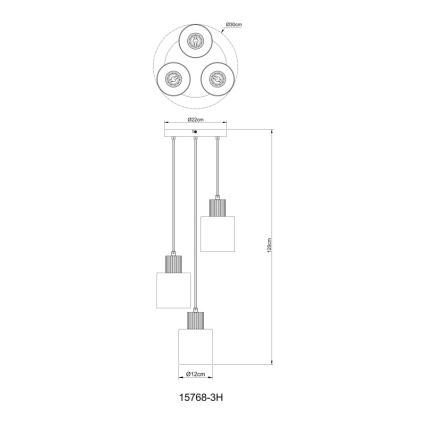 Globo - Závesné svietidlo na lankách 3xE27/25W/230V priemer 30 cm