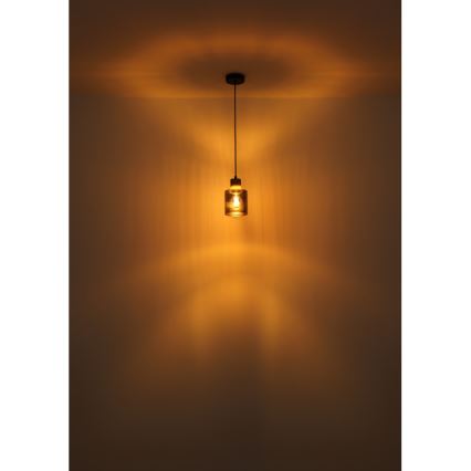 Globo - Luster na lanku 1xE27/25W/230V čierna pr. 12 cm