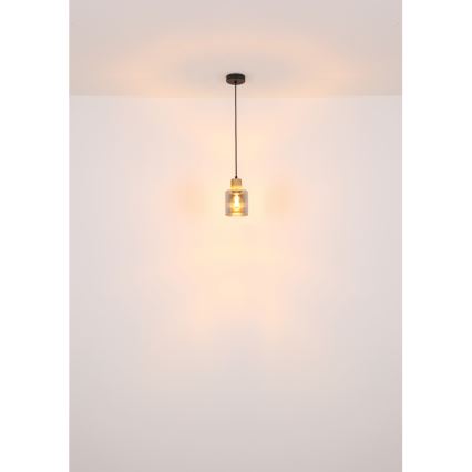 Globo - Luster na lanku 1xE27/25W/230V čierna pr. 12 cm