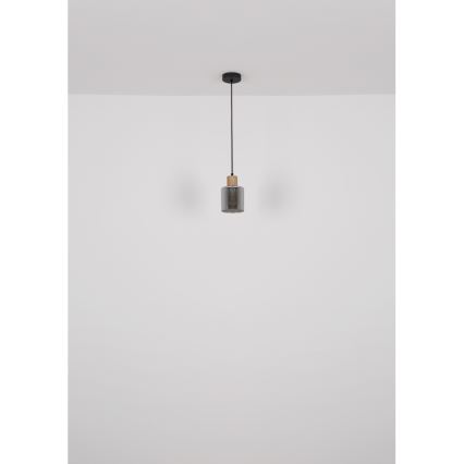 Globo - Luster na lanku 1xE27/25W/230V čierna pr. 12 cm