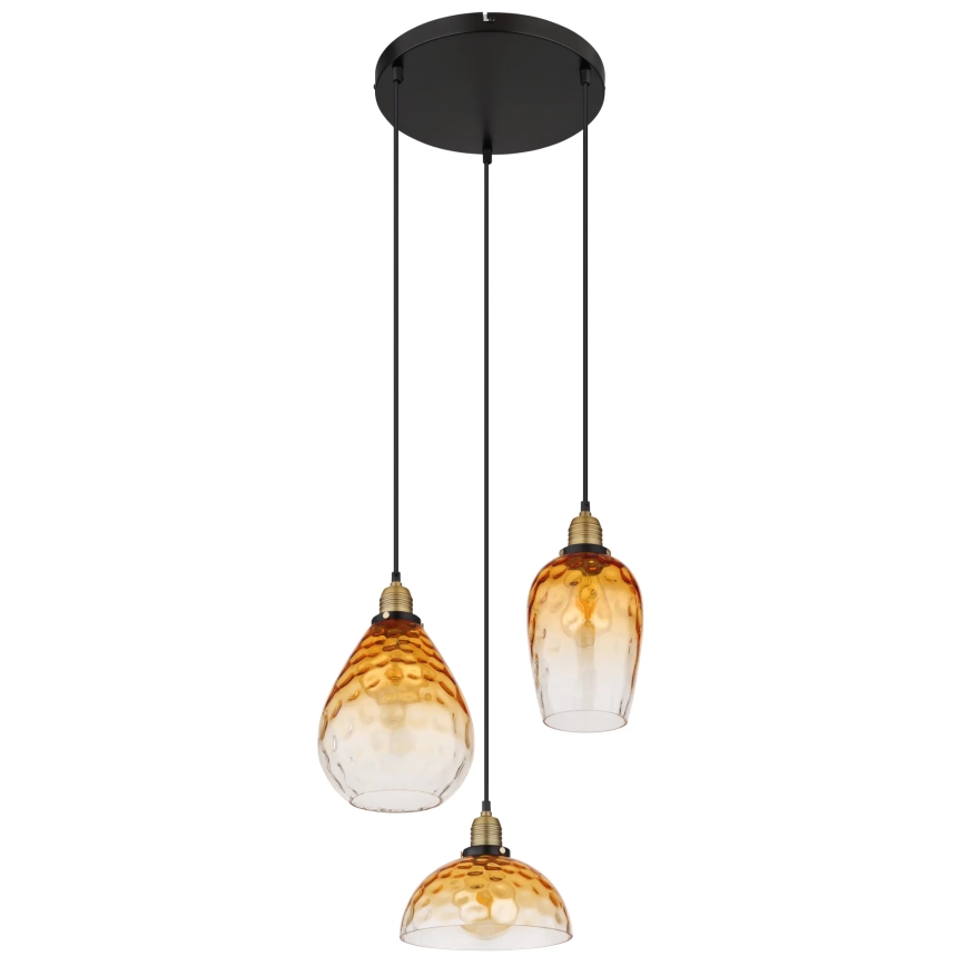 Globo - Luster na lanku 3xE27/60W/230V pr. 46 cm oranžová
