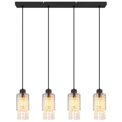 Globo - Luster na lanku 4xE27/40W/230V čierna