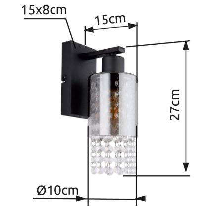 Globo - Nástenná lampa 1xE27/40W/230V čierna