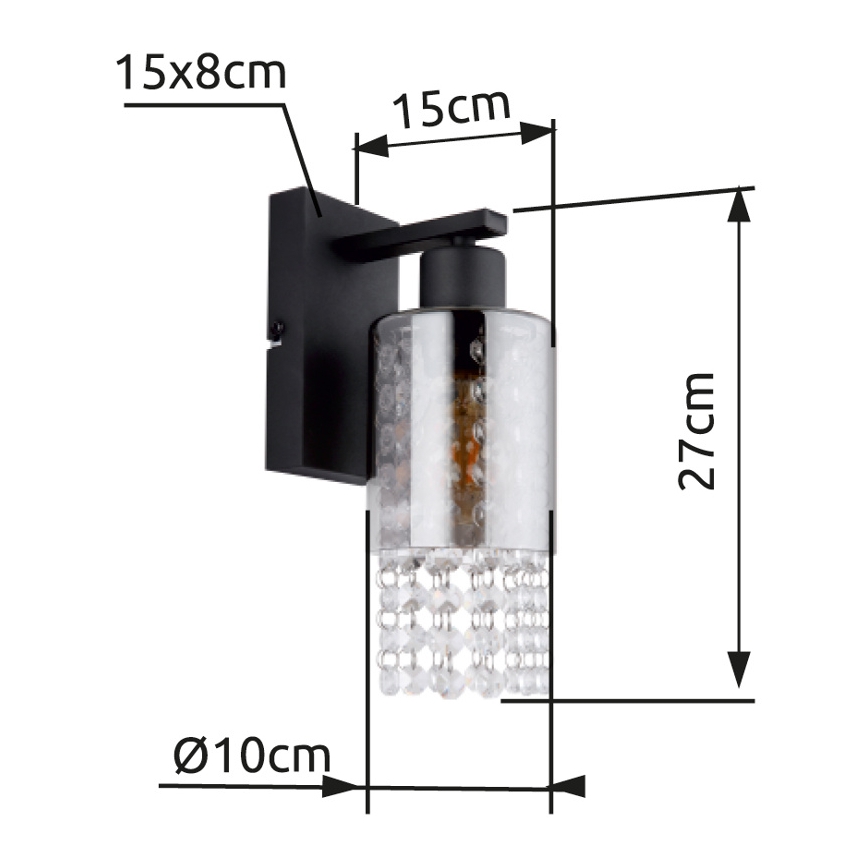 Globo - Nástenná lampa 1xE27/40W/230V čierna