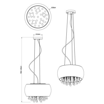 Globo 15809H - Luster na lanku KALLA 5xE14/25W/230V