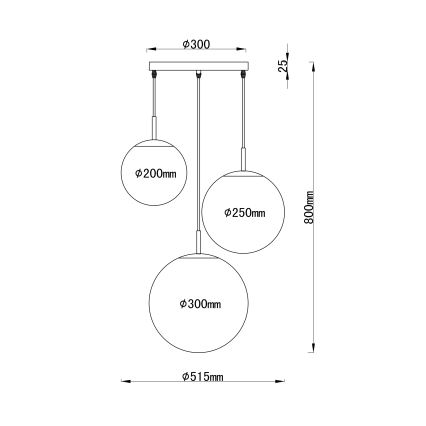 Globo - Luster na lanku 3xE27/60W/230V