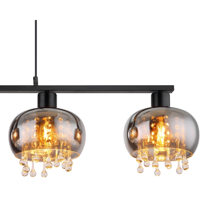 Globo - Luster na lanku 4xE27/9W/230V čierna